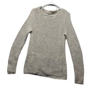 Akini Gray Chunky Knitted Sweater Tunic Size M Boho Pockets